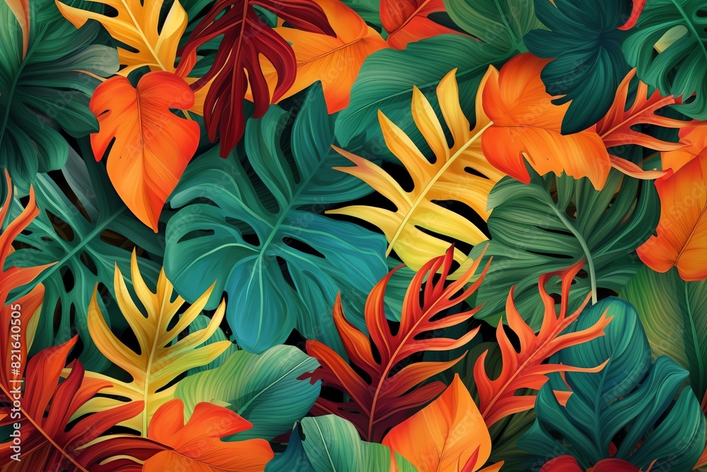 a colorful leaves on a surface a colorful leaves on a surface