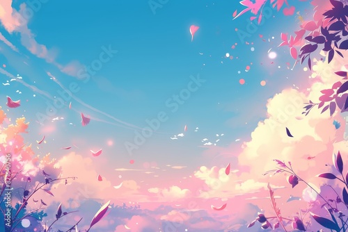 nature anime illustration lofi  copy space  vector  lofi pink and dark color --ar 3 2 --niji 6 Job ID  e64e2dae-5589-4565-8834-7a83a65e30ba