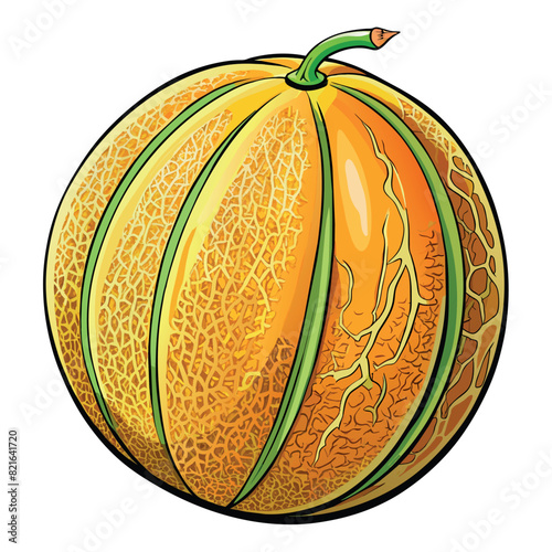 Cantaloupe cartoon vector Illustration flat style artwork concept