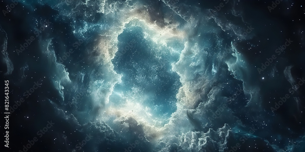 Fototapeta premium Dreamy Celestial Nebula Framed in a Cosmic Night Sky Digital