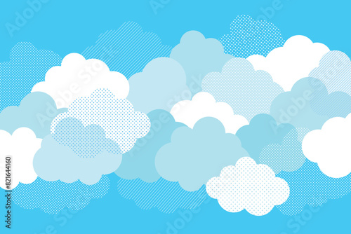 背景画像 バックグラウンド ドット 夏空 素材 サマー 雲 入道雲 夏 青空 晴れ 夏休み 空
