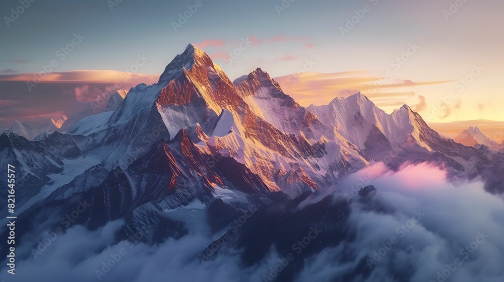 Beautiful view of the snowy mountains Beautiful view of the snowy mountains