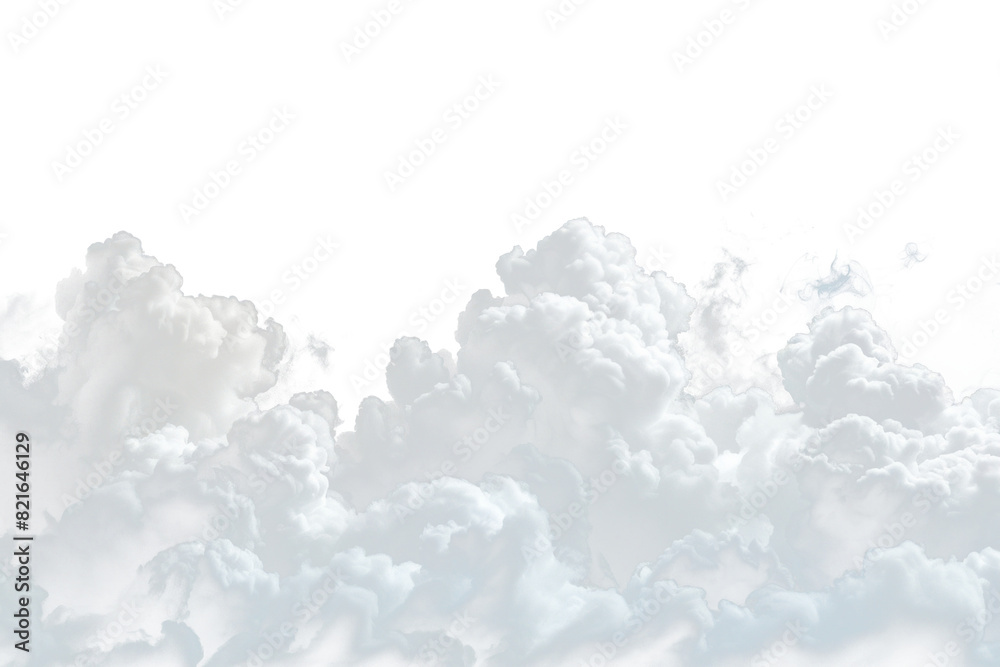 billowing realistic cloud with smooth overlay isolated on the transparent background