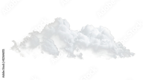 isolated white natural cloud element on transparent background