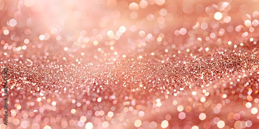 Shimmering Rose Gold Glitter Texture on Soft Blush Feminine Glamorous Luxury Background with Copyspace