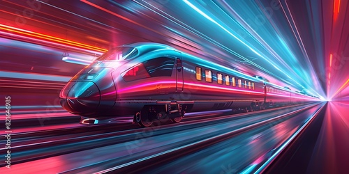 High Speed Controlled Train A Futuristic Digital of Modern Transportation Technology and Efficiency © Thares2020
