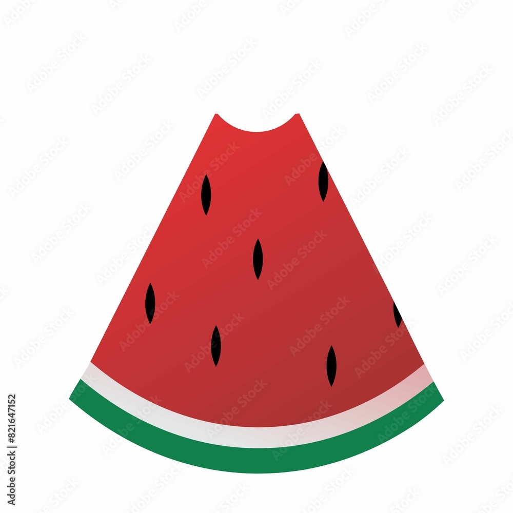 illustration of a watermelon that has been bitten illustration of a watermelon that has been bitten
