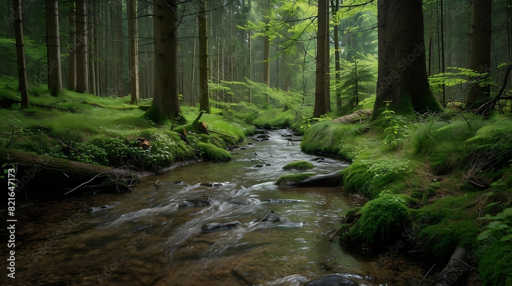 Obraz premium a stream in a forest