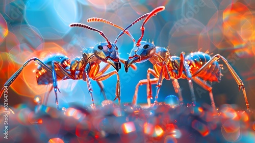 colorful close up macro ant  photo