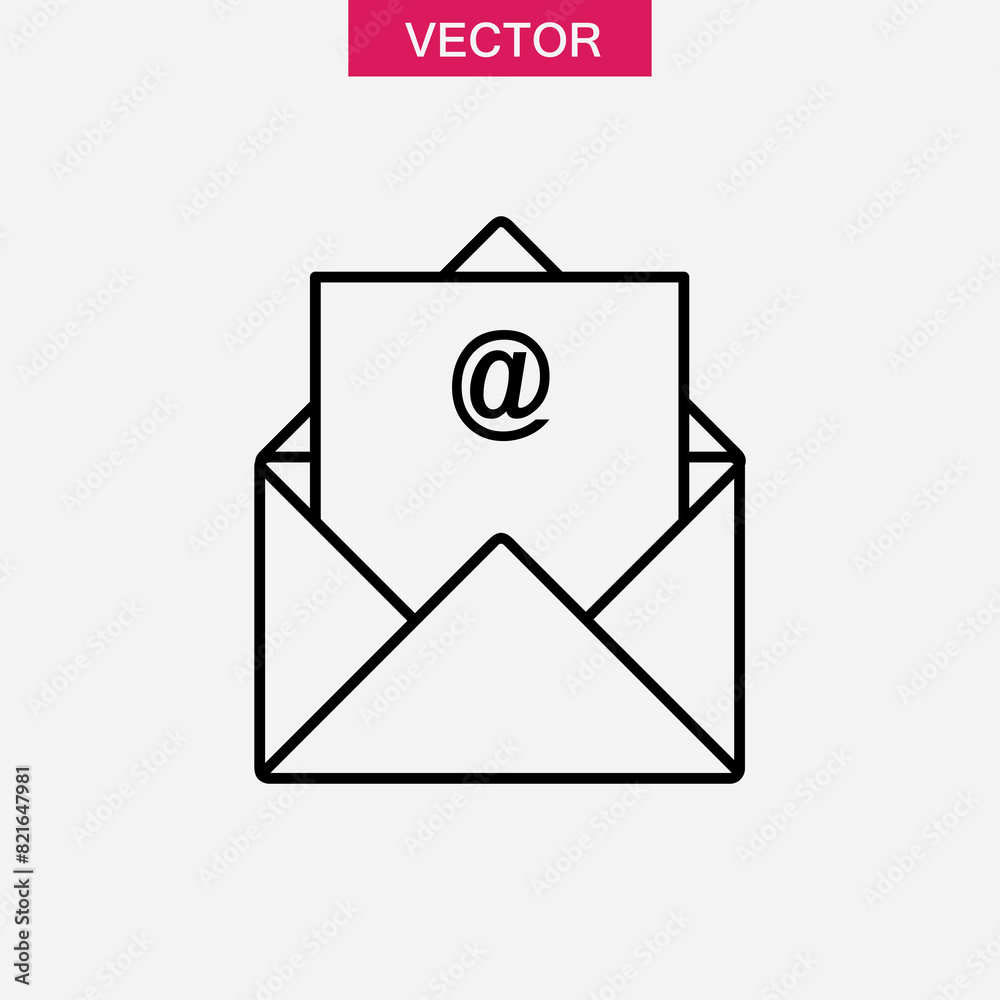 Envelope with message outline icon. Open mail simple line vector icon trendy style illustration for web and app on white background..eps Envelope with message outline icon. Open mail simple line vector icon trendy style illustration for web and app on white background..eps