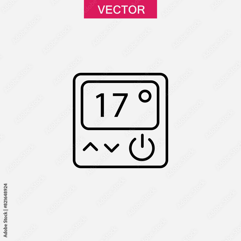 Thermostat line icon, vector flat simple illustration for web and app on white background..eps Thermostat line icon, vector flat simple illustration for web and app on white background..eps