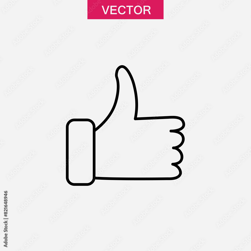 thumbs up line icon, like outline sign flat illustration for web and app on white background..eps thumbs up line icon, like outline sign flat illustration for web and app on white background..eps