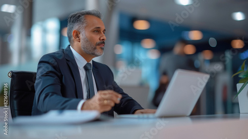 indian business owner getting a loan with a bank agent, office background, © Niks Ads