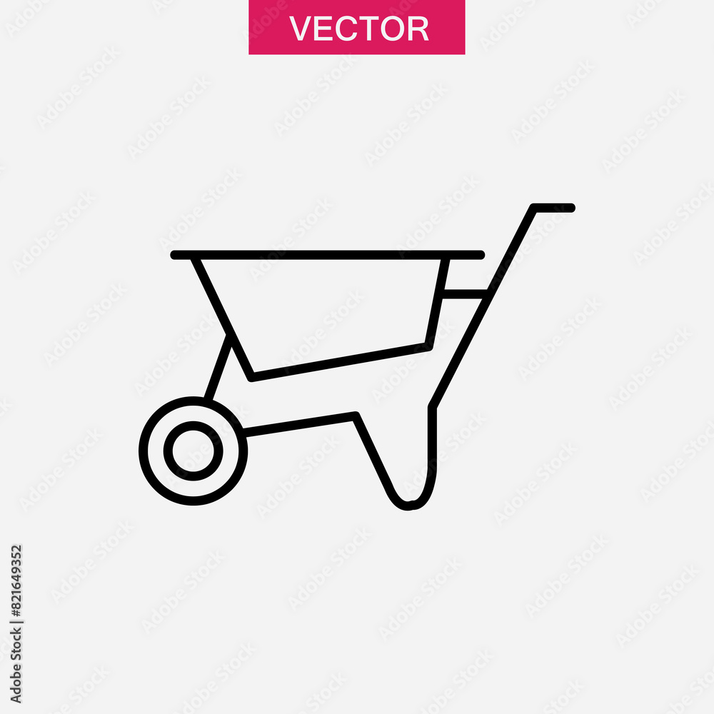Wheelbarrow line icon, vector flat Symbol, logo illustration on white background..eps Wheelbarrow line icon, vector flat Symbol, logo illustration on white background..eps