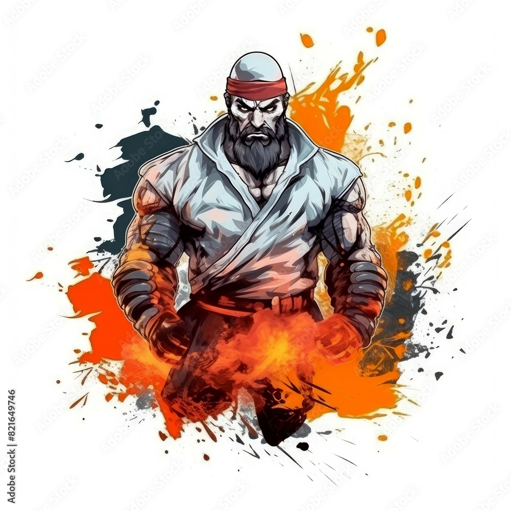 Art illustration Character Fighter isolated background