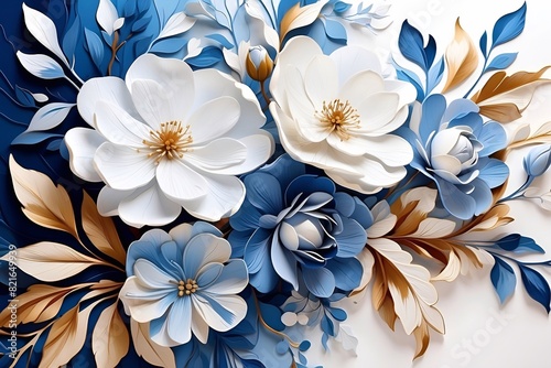 blue and white flowers