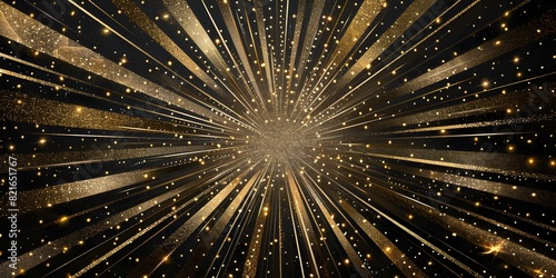 Opulent Gold Starburst Explosion on Dark Background Festive Luxury