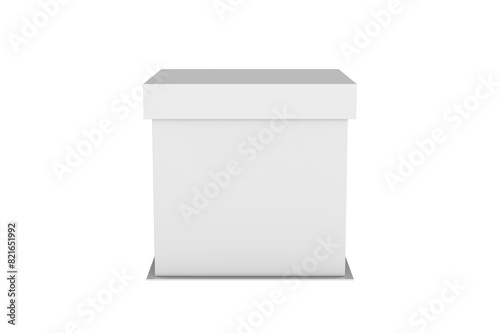 Matte hard Box Mockup Isolated On White Background. 3d illustration