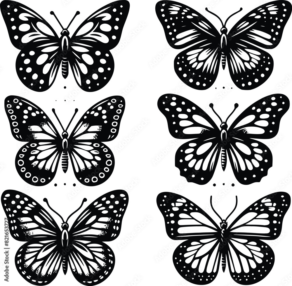 Fototapeta premium butterfly silhouette vector