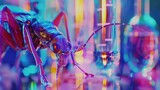 Futuristic charismatic cyber closeup of a stink bug in a scientists coat