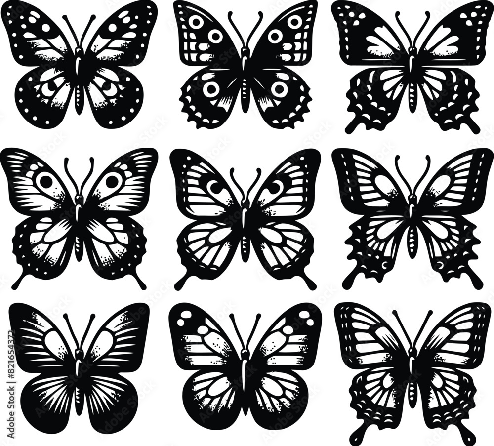 Naklejka premium butterfly silhouette vector