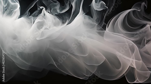 Dynamic swirls of smoke veils gyrating beneath captivating lights against a mesmerizing black backdrop photo
