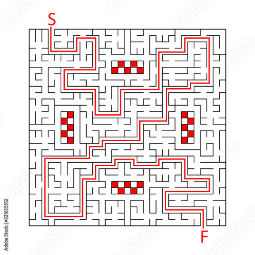 Labyrinth. Logical game for children and adults. Maze vector template isolated on white background.
