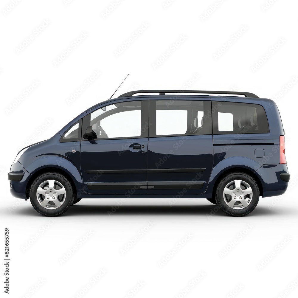 A blue car with a white stripe on the side A blue car with a white stripe on the side
