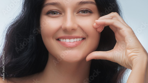 Bright Smile Beauty Woman Showcasing Dental Health