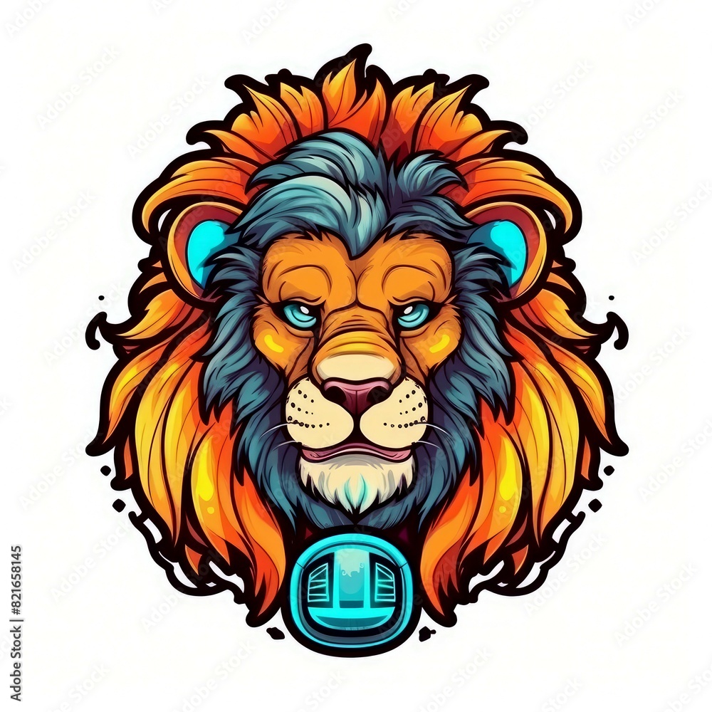 Obraz premium Art illustration Character Lion isolated background