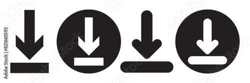 Download icon set. Arrow downloading icon. Download button Collection. Download files icons vector. simple download icon isolated on white background.