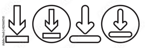 Download icon set. Arrow downloading icon. Download button Collection. Download files icons vector. simple download icon isolated on white background. 11:11