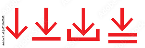 Download icon set. Download vector icon. Files download and upload icons symbol in line and flat style on white background. Vector illustration. 11:11