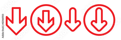 Download icon set. Download vector icon. Files download and upload icons symbol in line and flat style on white background. Vector illustration. 11:11