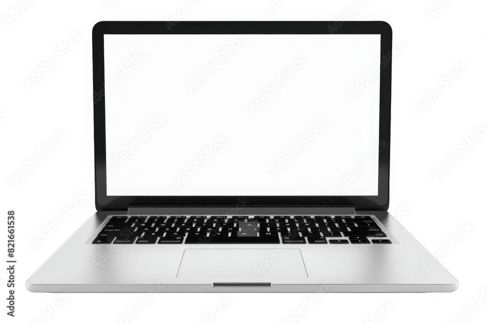 A laptop with a black keyboard and a white screen A laptop with a black keyboard and a white screen