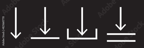 Download and upload icon buttons set. White download or upload icon. Files download and upload icons symbol in line and flat style on white background. Download icon files, vector set. 11:11