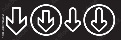 Download and upload icon buttons set. White download or upload icon. Files download and upload icons symbol in line and flat style on white background. Download icon files, vector set. 11:11