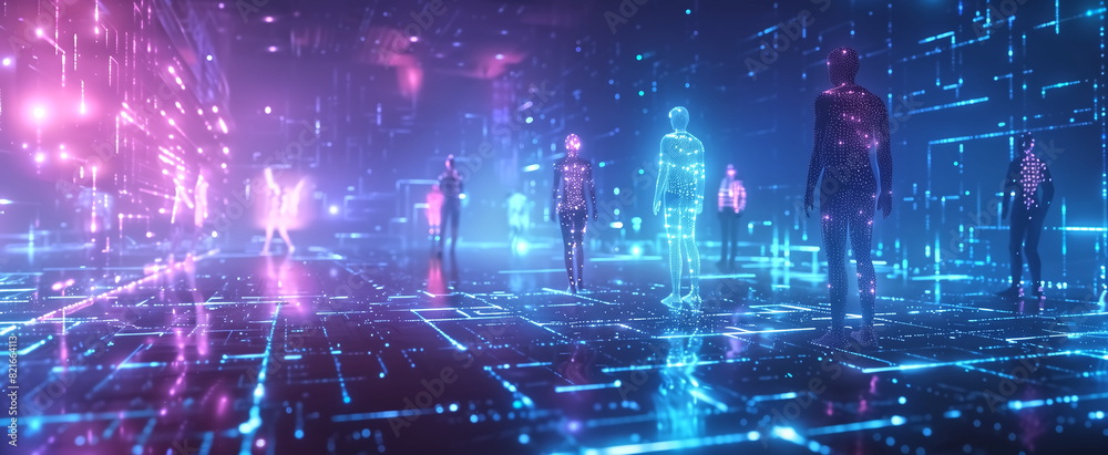 Futuristic, Global hologram, scienะรหะ people and dig… Futuristic, Global hologram, scienะรหะ people and dig…
