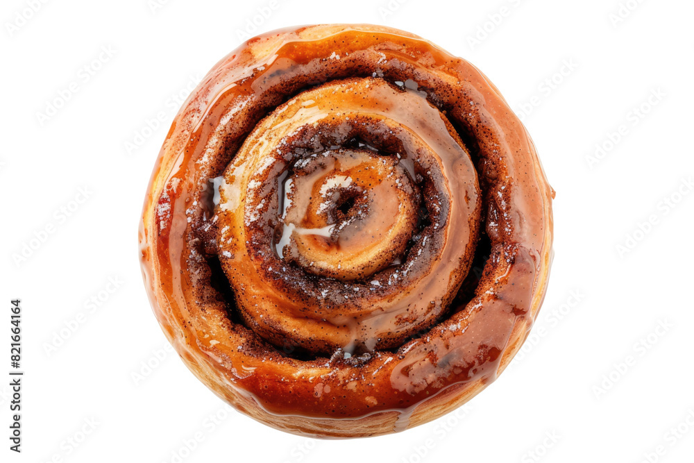 Fototapeta premium Cinnamon roll isolated on transparent background