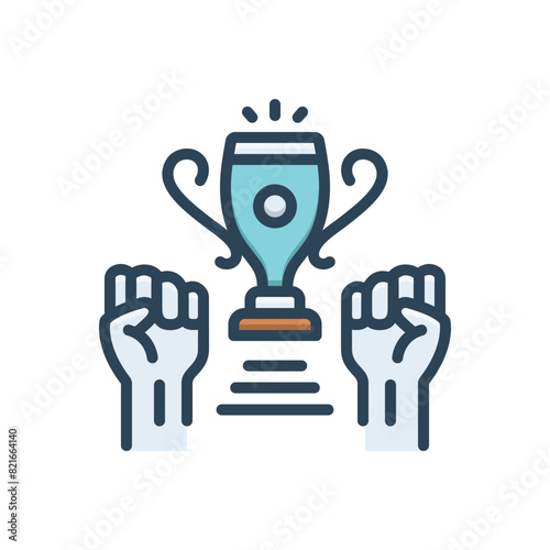 Color illustration icon for triumph