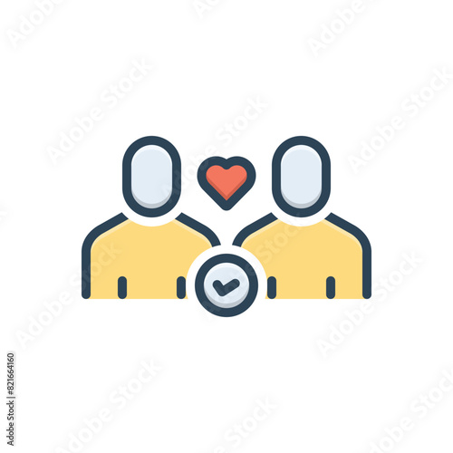Color illustration icon for trust