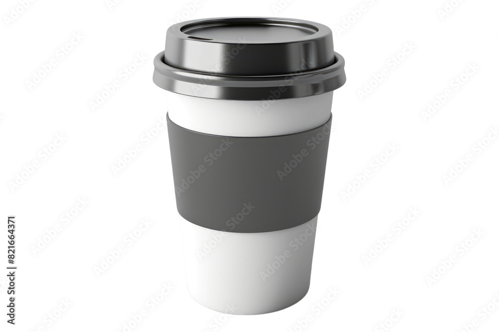 Coffee cup with tin can lid isolated on transparent background Coffee cup with tin can lid isolated on transparent background