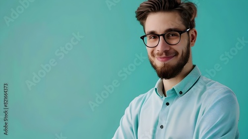 Confident Young IT Security Analyst Smiling in Casual Office Setting © Thipphaphone