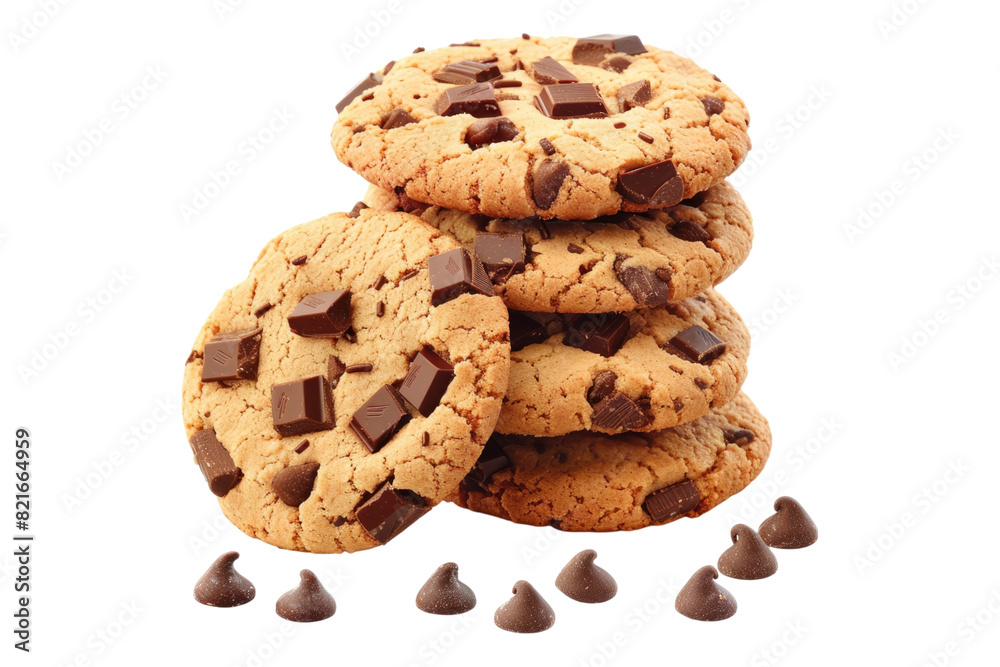 Cookies with chocolate isolated on transparent background Cookies with chocolate isolated on transparent background