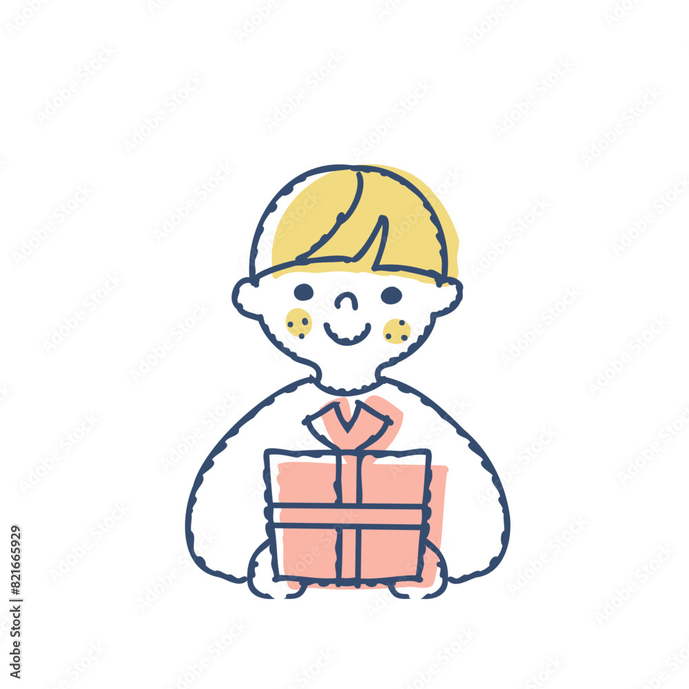 プレゼントの箱を持っている男の子 プレゼントの箱を持っている男の子