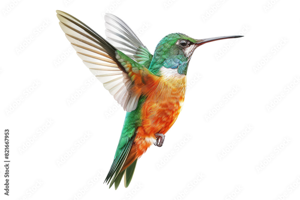 Fototapeta premium Elegant hummingbird isolated on transparent background