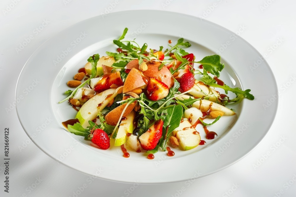 Fresh and Colorful Apple and Pear Salad with Mint Fresh and Colorful Apple and Pear Salad with Mint