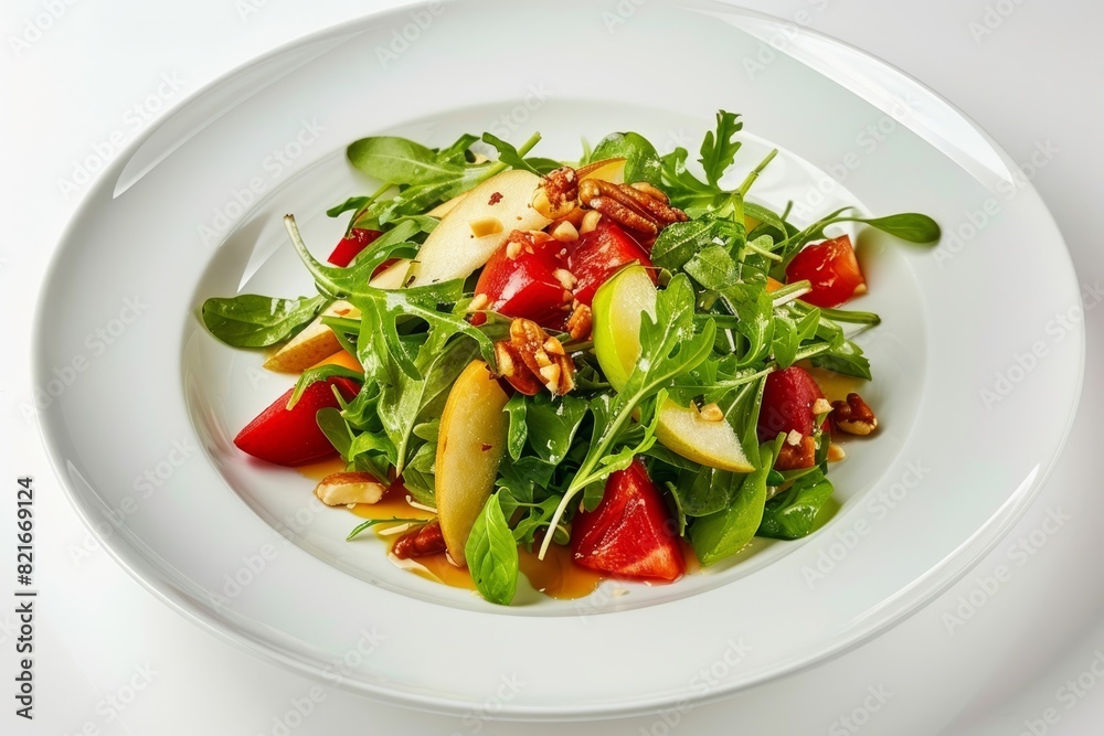 Apple and Pear Salad with Honey-Lime Vinaigrette and Fresh Mint Apple and Pear Salad with Honey-Lime Vinaigrette and Fresh Mint
