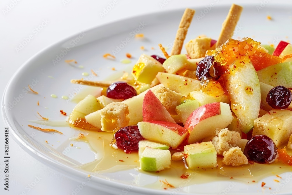 Exceptional Apple and Orange Marmalade Salad with Dried Cherries and Butter Shortbread