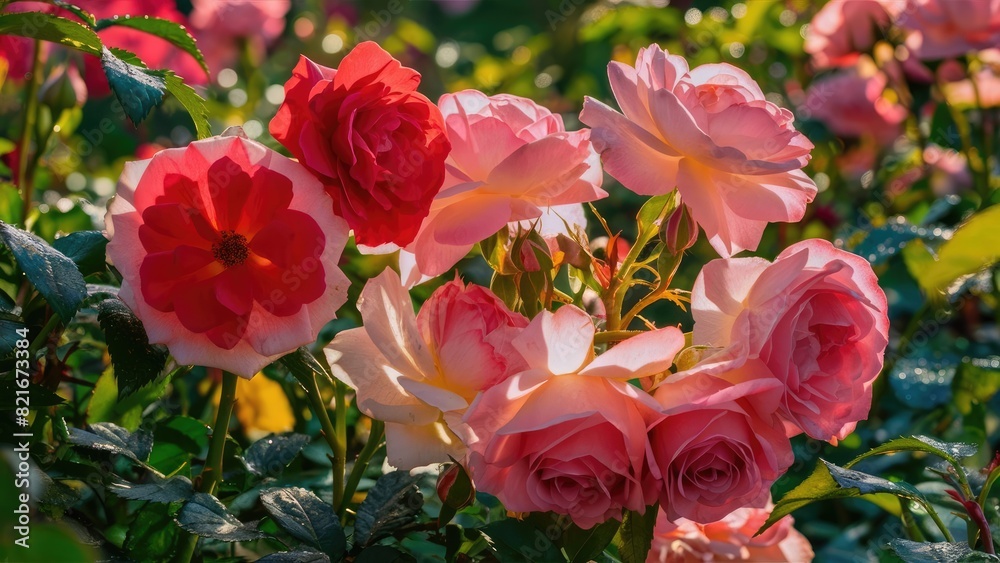 Serene Red Roses with Sparkling Water Drops Serene Red Roses with Sparkling Water Drops